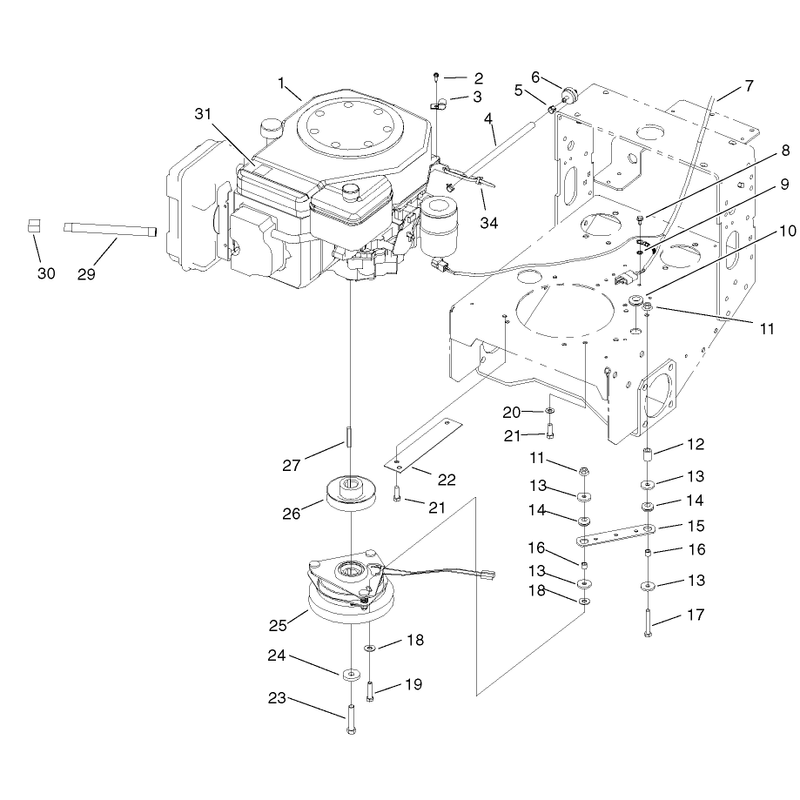 Engine Clutch Strap and Wire Assembly