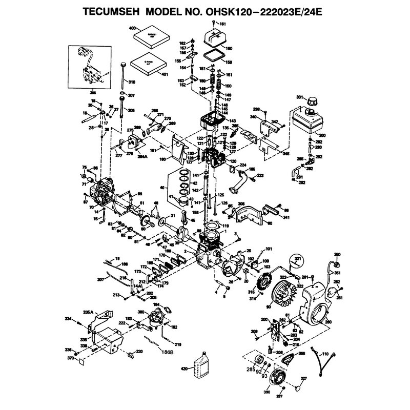 Tecumseh Model No. Ohsk120-222023e/24e