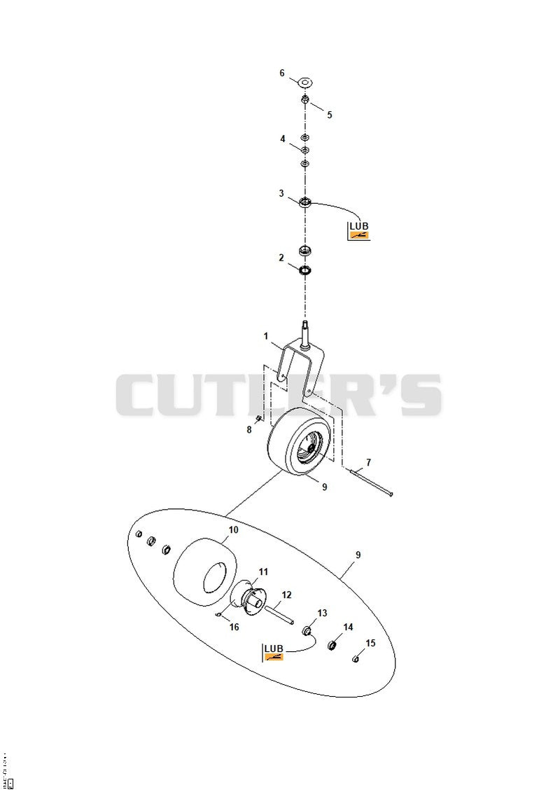 Front wheel, fork arm