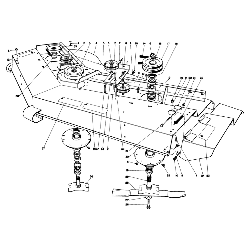 Cutter Deck and Spindle Shaft Assembly