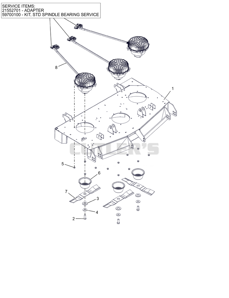 Deck, Blades and Spindle Motors - 48" - SD