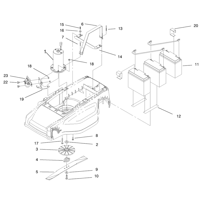 Motor Batteries and Blade Assembly