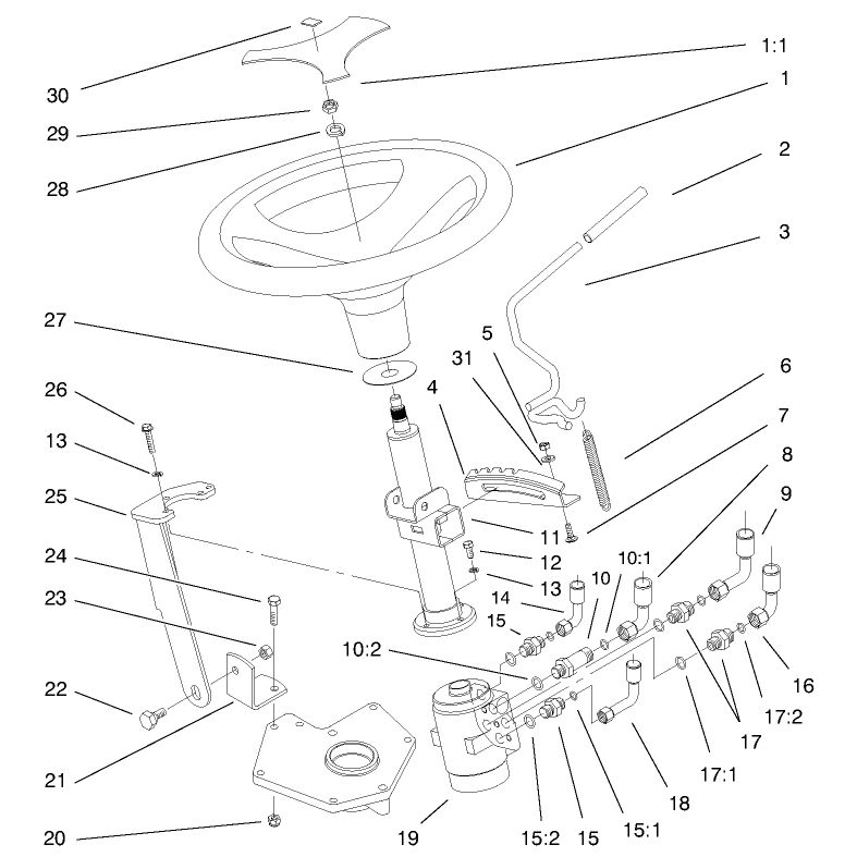 Power Steering and Tilt Assembly