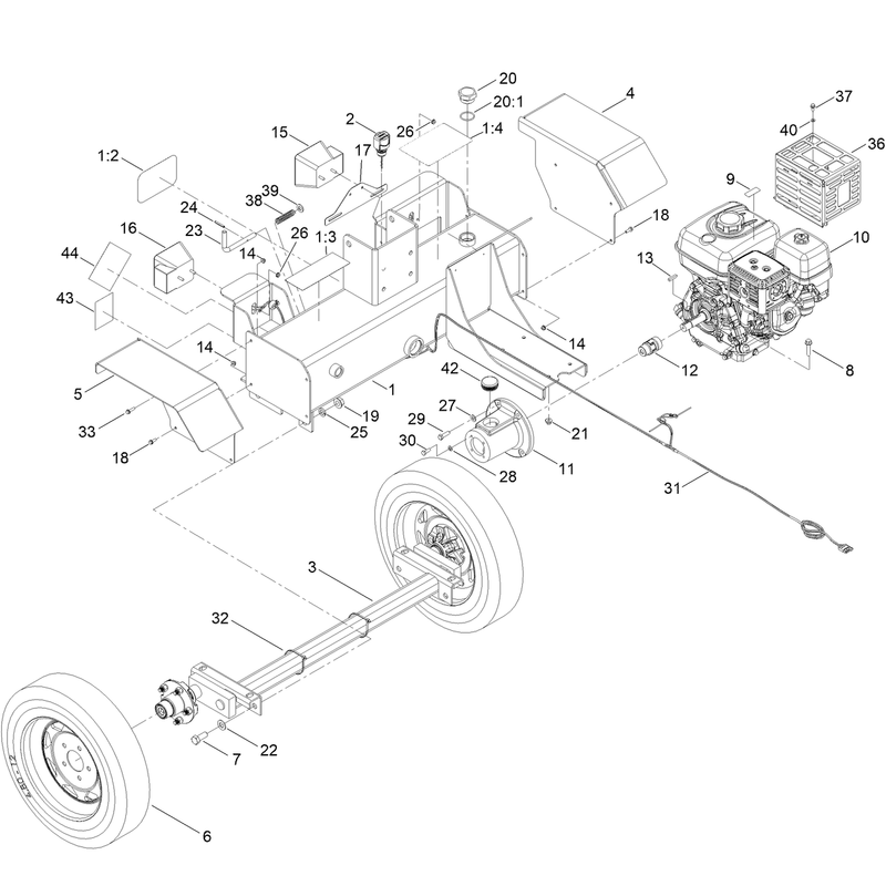 Engine and Axle Assembly