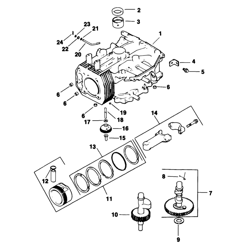 Crankcase Engine Kohler Model Cv125t Spec No 1254