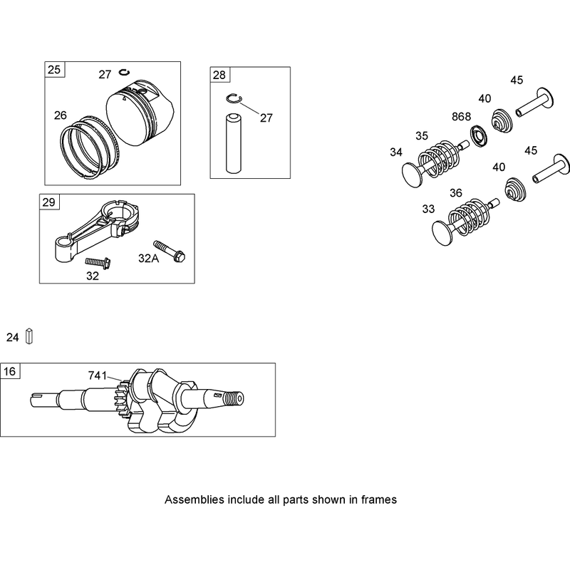 Crankshaft Assembly Briggs and Stratton 126T02-0206-E1