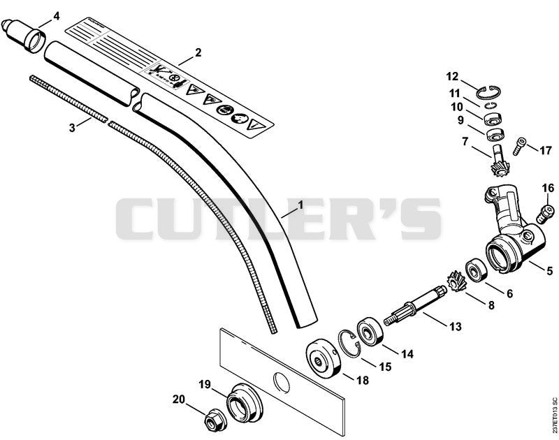 FC 90: Drive tube assembly, Gear head (50.2014)