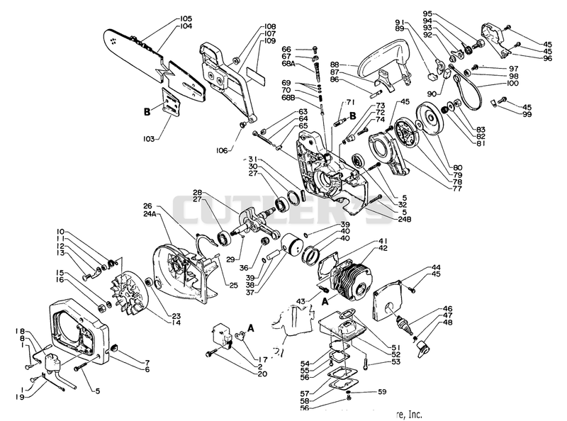 Engine,Exhaust,Ignition,Clutch,Drive Chain Brake,Cutting Attachment