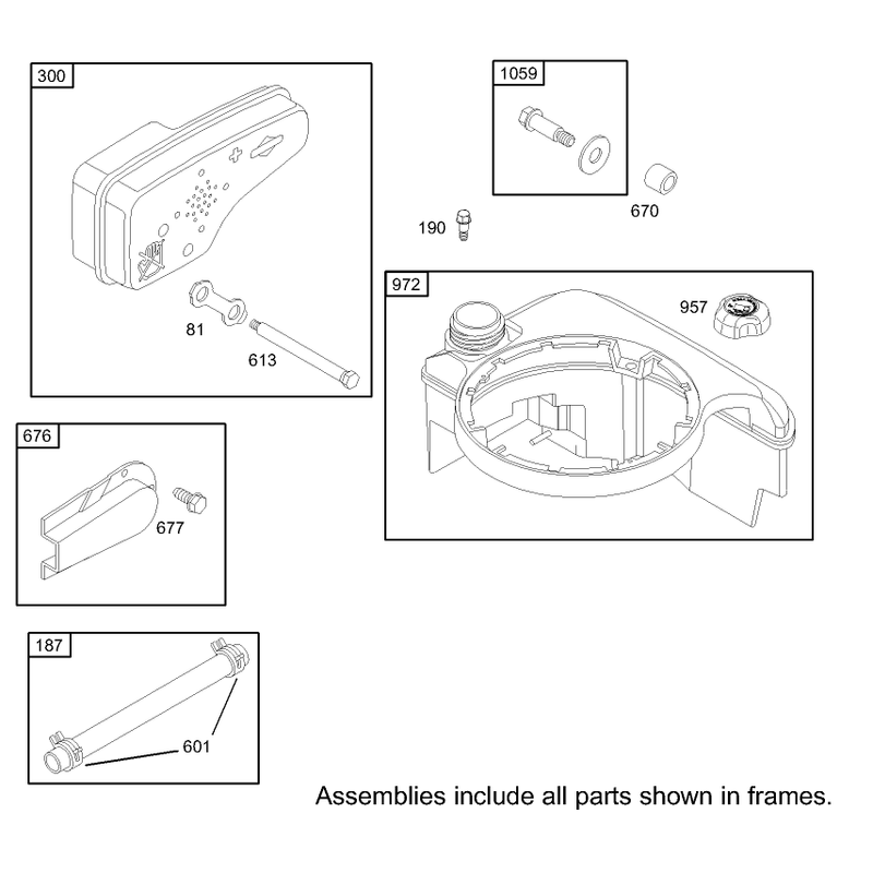 Muffler and Fuel Tank Assembly Briggs and Stratton Model 12H802-1720-B1
