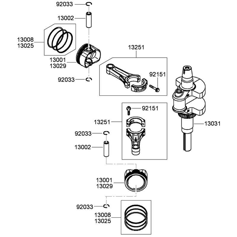 Piston and Crankshaft Assembly