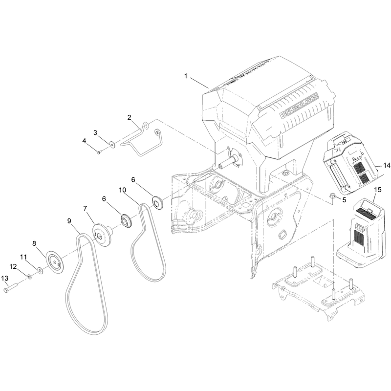 Powerhead, Pulley and Belt Assembly