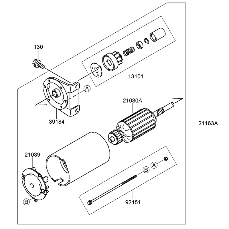 Starter Assembly Kawasaki FH541V-CS24