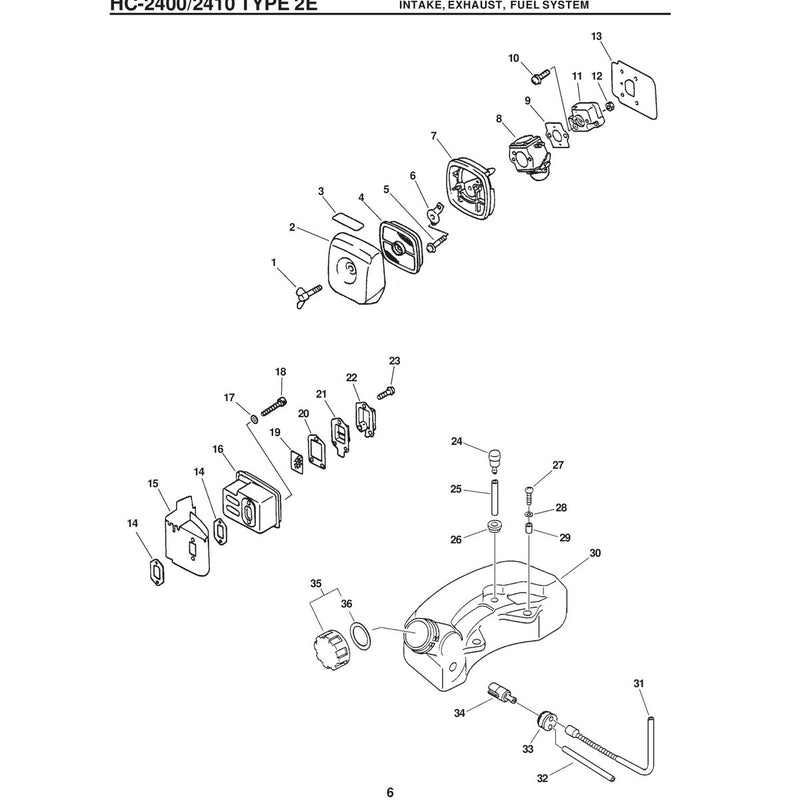 /2410 Type 2E Intake, Exhaust, Fuel System