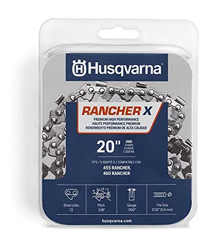 Husqvarna 531300441 H-80 Chainsaw Chain, Orange/Gray 20"