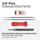 Husqvarna 586938503 Chainsaw File Kit for 3/8" Pitch Chainsaw Chains, X-Cut C83, C83S, C85, C85S, S83G