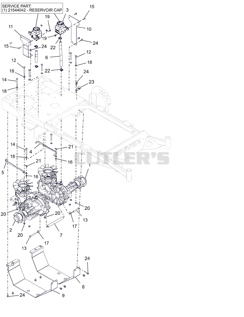 Transaxles and Guards - 36"