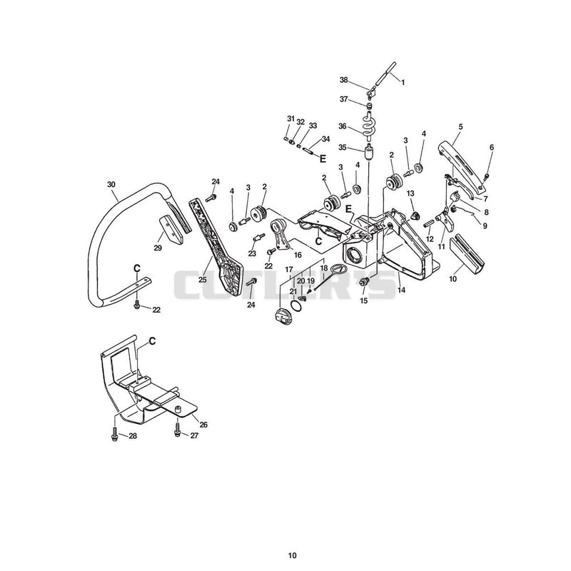 HANDLES, THROTTLE CONTROL, FUEL SYSTEM