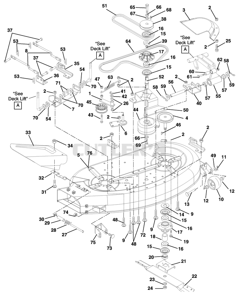 Deck, Belts, Blades And Idlers 40"