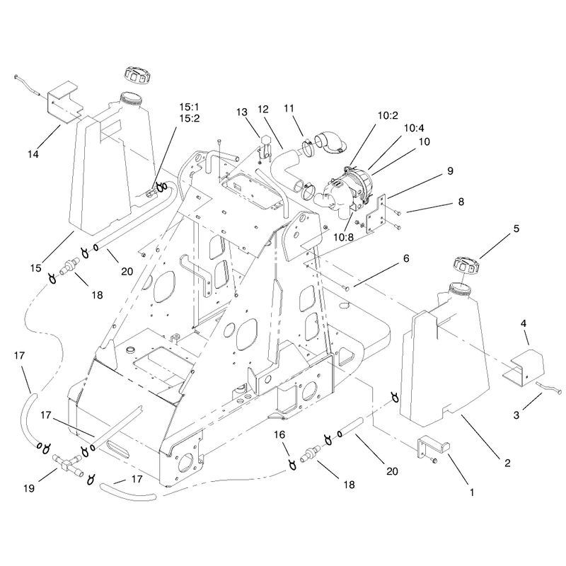 Fuel Tank and Air Filter Assembly
