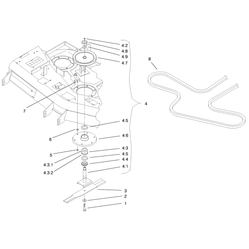 Blade Spindle and Belt Assembly