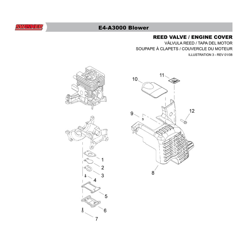 REED VALVE / ENGINE COVER