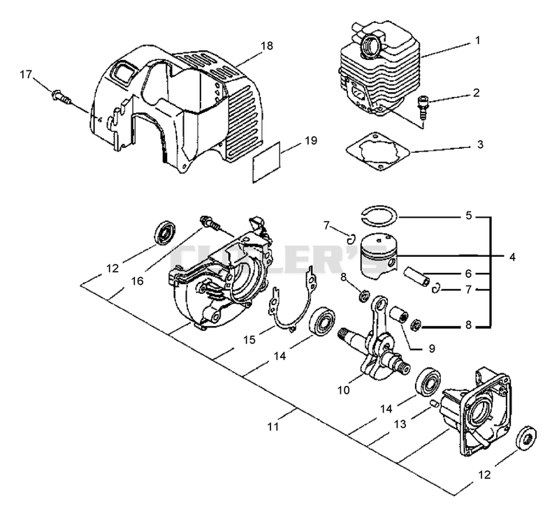 Engine, Crankcase, Cover