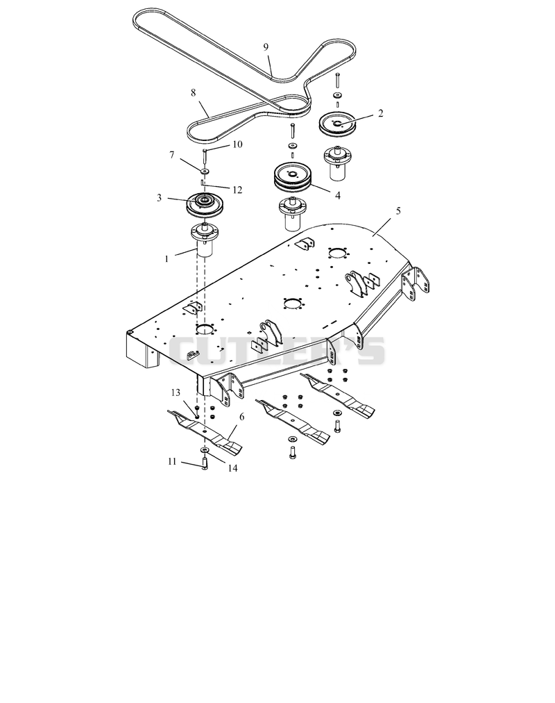 Deck, Belts, Blades And Spindles - 52"