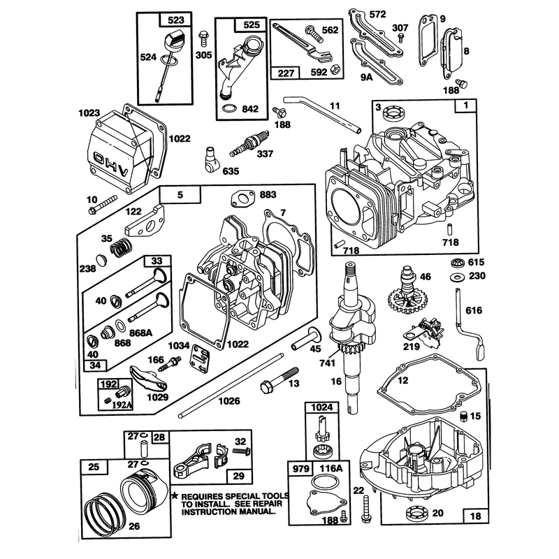 Engine GTS 150 Model No 20466 Onlymodel No 97777-0110-01