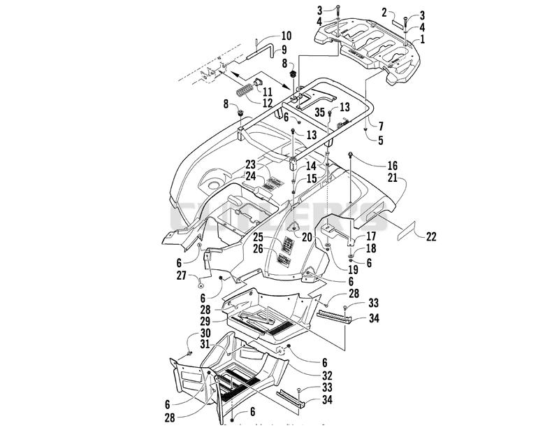REAR RACK, BODY PANEL, AND FOOTWELL ASSEMBLIES [90359]