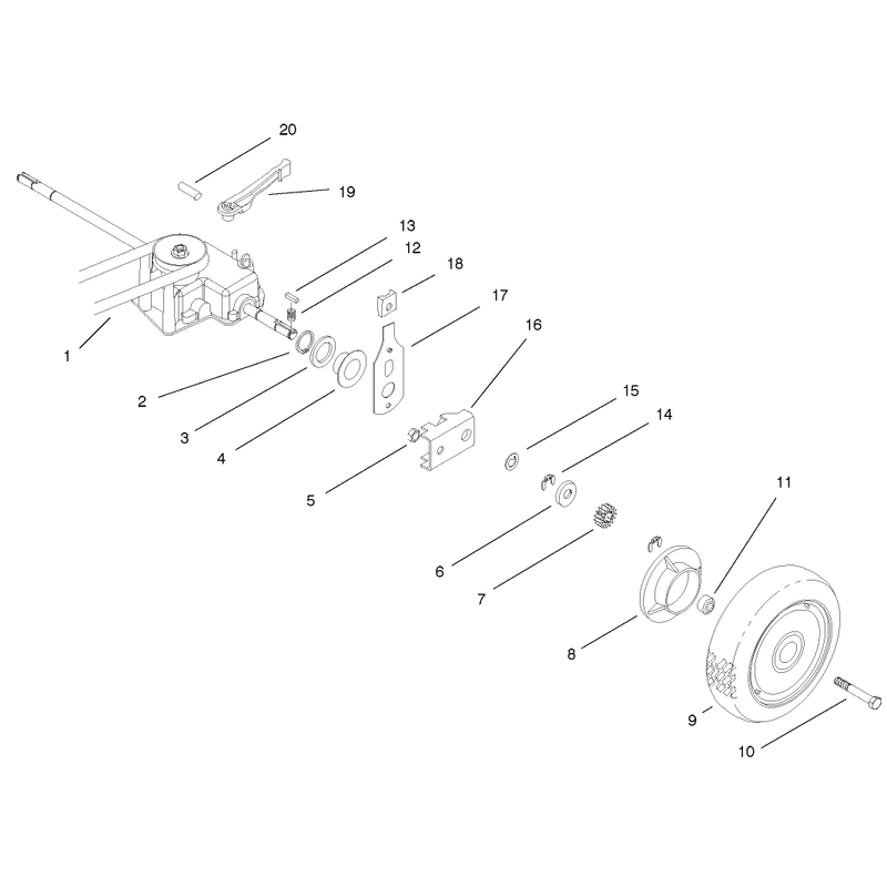 Rear Wheel and Gear Case Assembly