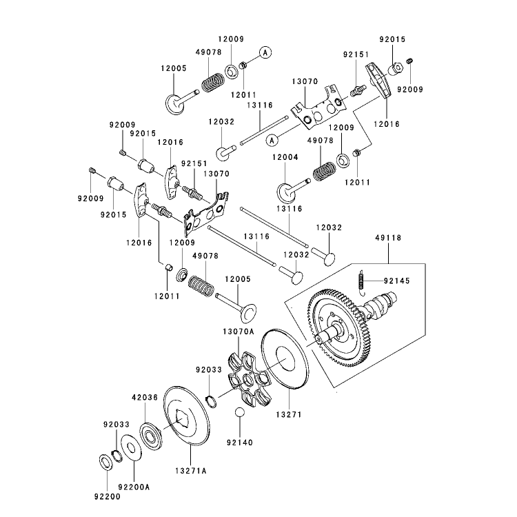 ValveCamshaft Assembly Kawasaki FH721D-AS05