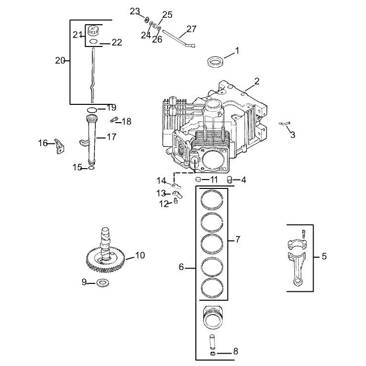 Crankcase Assembly Kohler CV23S-PS75560