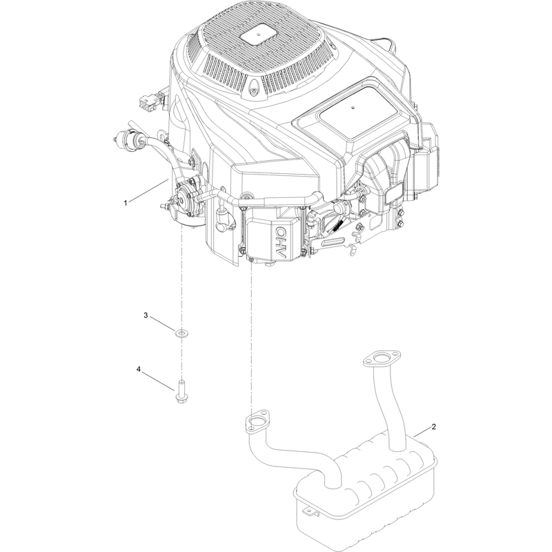 Engine and Muffler Assembly