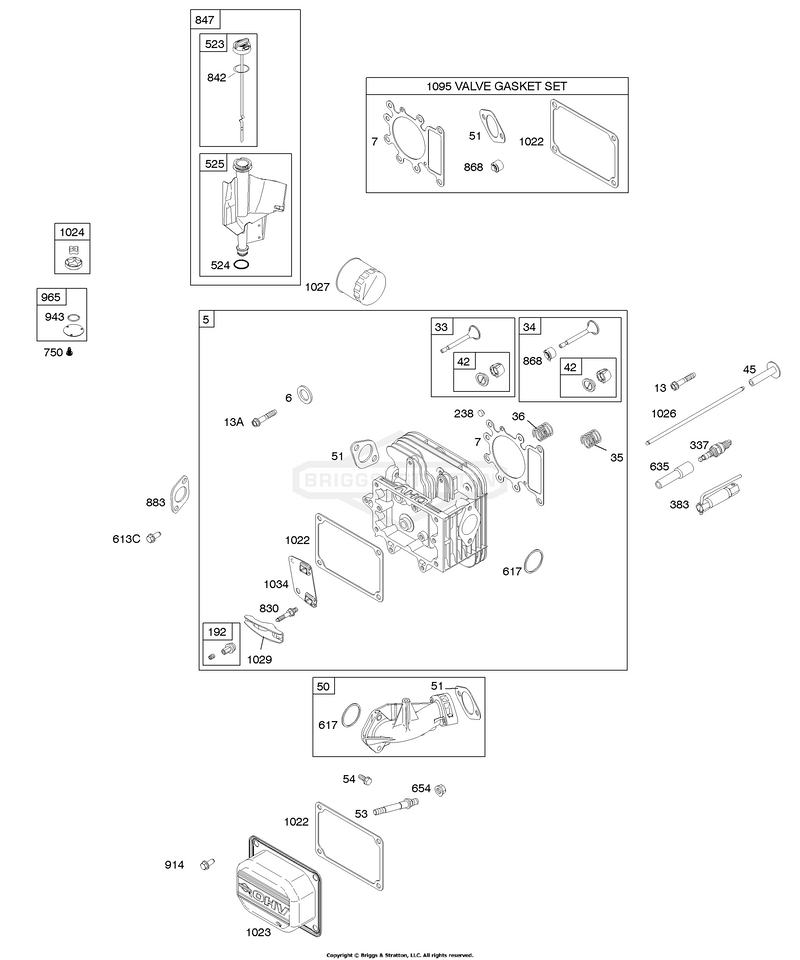 Cylinder Head, Gasket Set - Valve, Lubrication, Valves