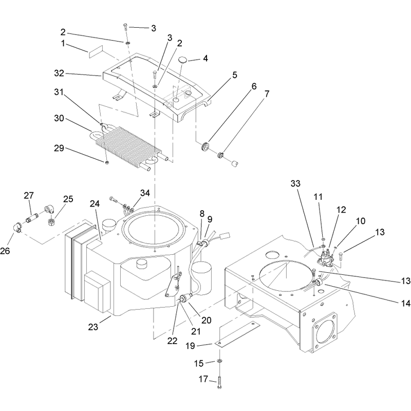 Engine and Oil Cooler Assembly