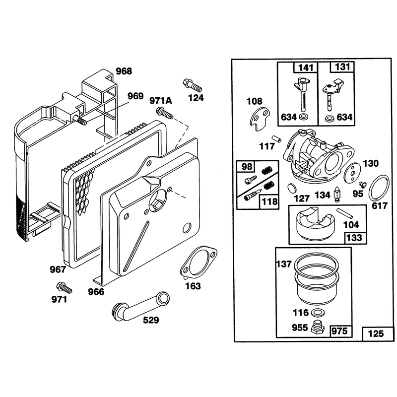 Engine Briggs and Stratton Model 124702-3115-01