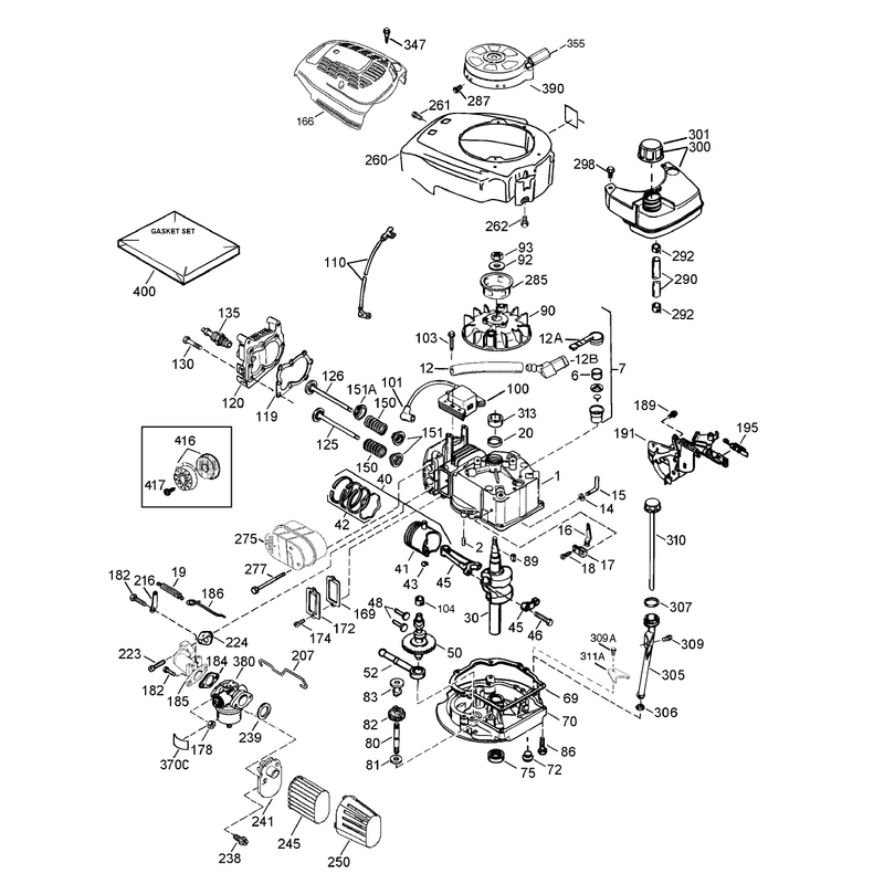 Engine Assembly Tecumseh Model LEV120-361560B