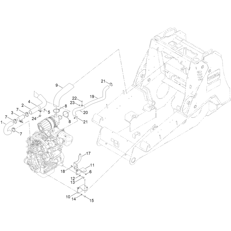 Engine Mount and  Air Intake Hose Assembly