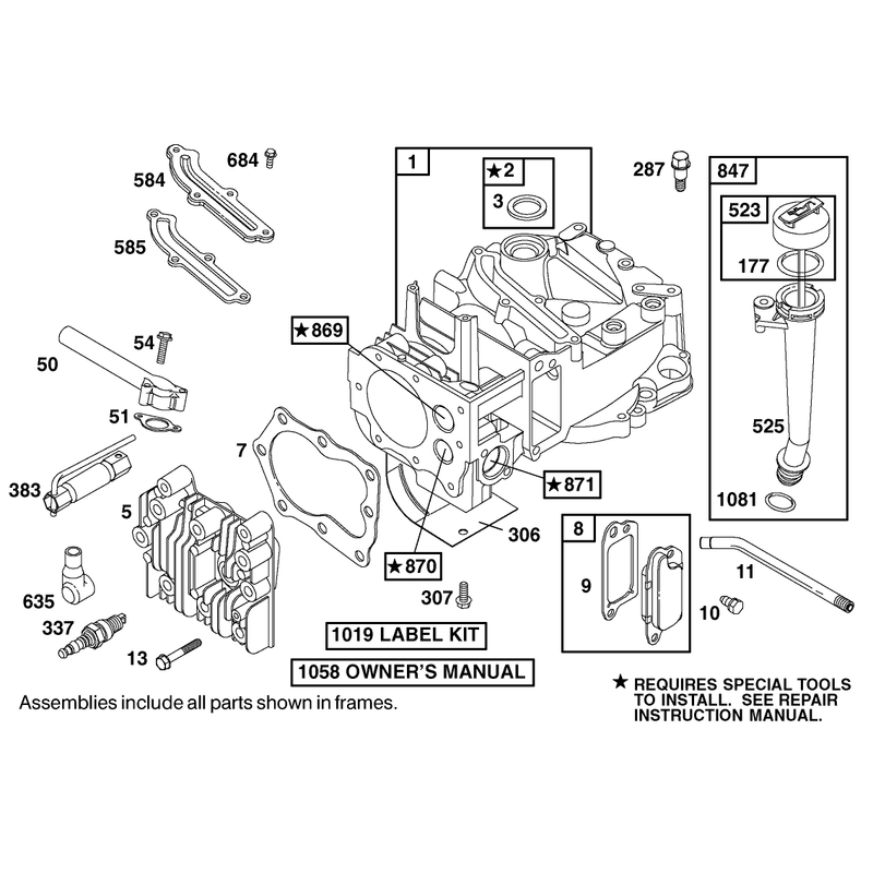 Cylinder Assembly Briggs and Stratton 12h807-1775-E1
