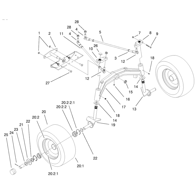 Tie Rods Spindle and Front Axle Assembly