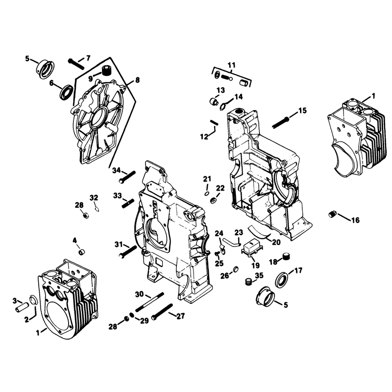 Crankcase Group 7 Engine Kohler Model No Kt17qs Type No 24324 Continued
