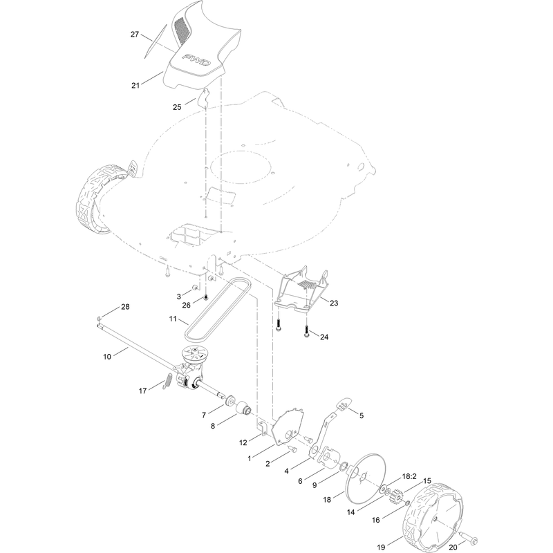 Front Wheel and Height of Cut Assembly