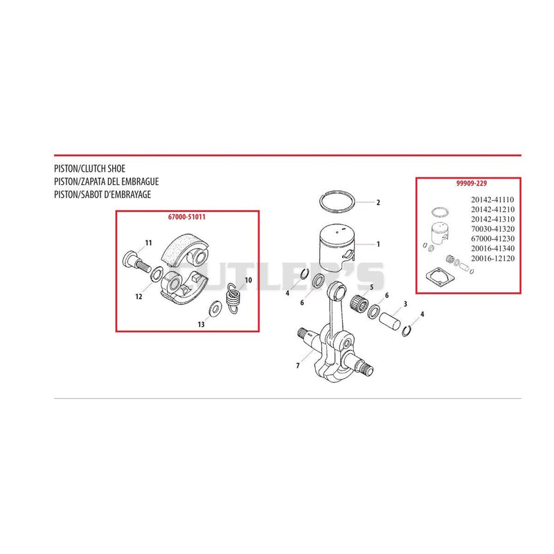 PISTON/CLUTCH SHOE