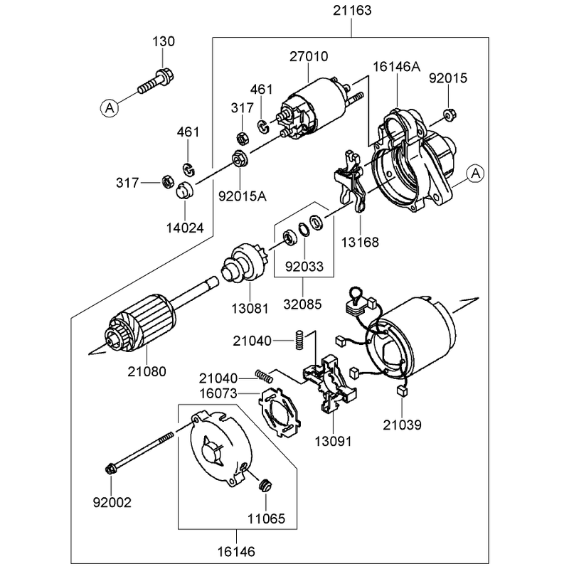 Starter Assembly Kawasaki FD791D-AS07