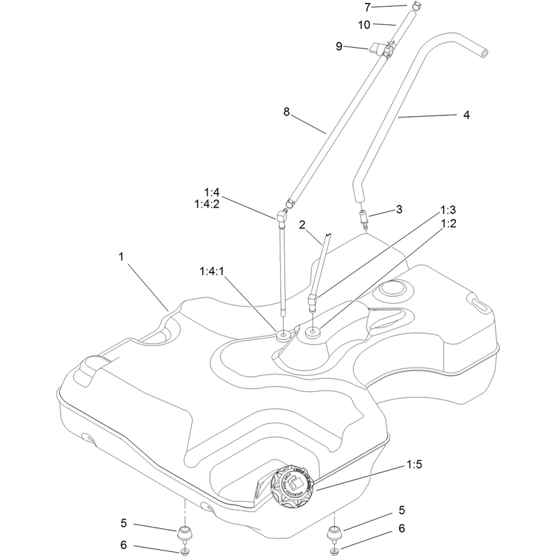 Fuel Tank and Hose Assembly