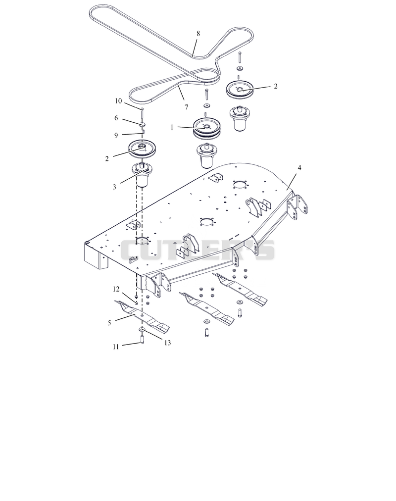 Deck, Belts, Blades And Spindles - 52"
