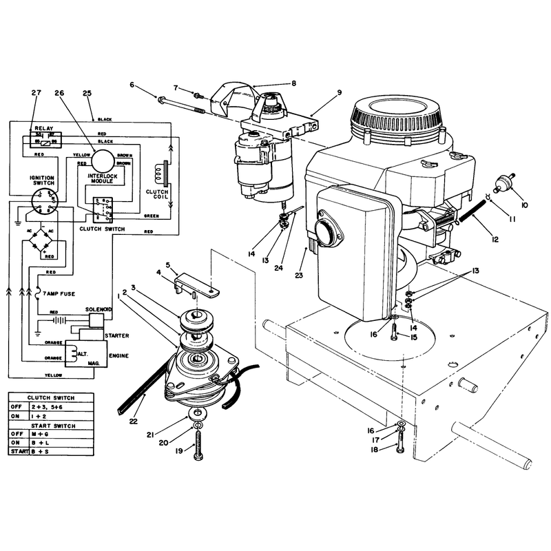 Engine and Clutch Assembly
