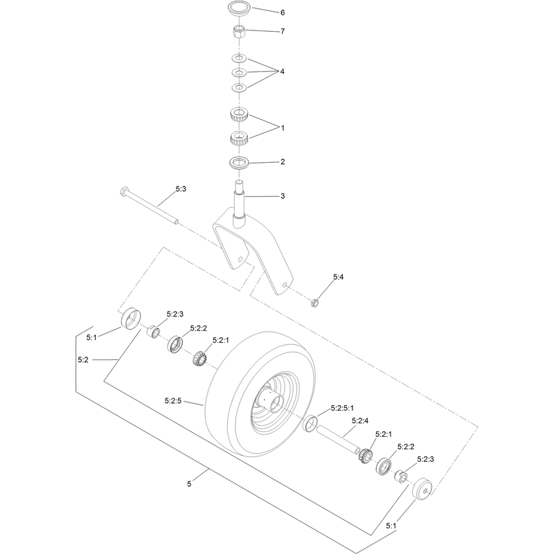Caster Wheel and Fork Assembly