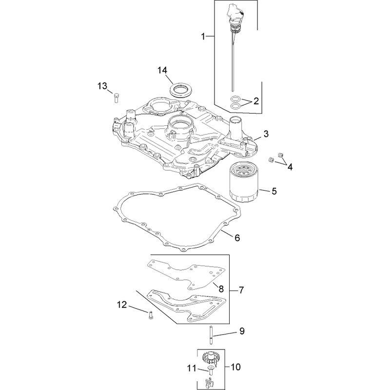 Oil Pan and Lubrication Assembly Kohler SV540-0019