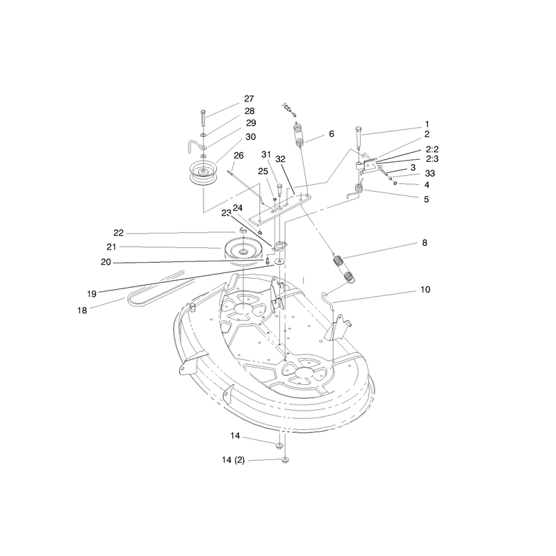 Pulley and Belt Assembly 38in Cutting Unit